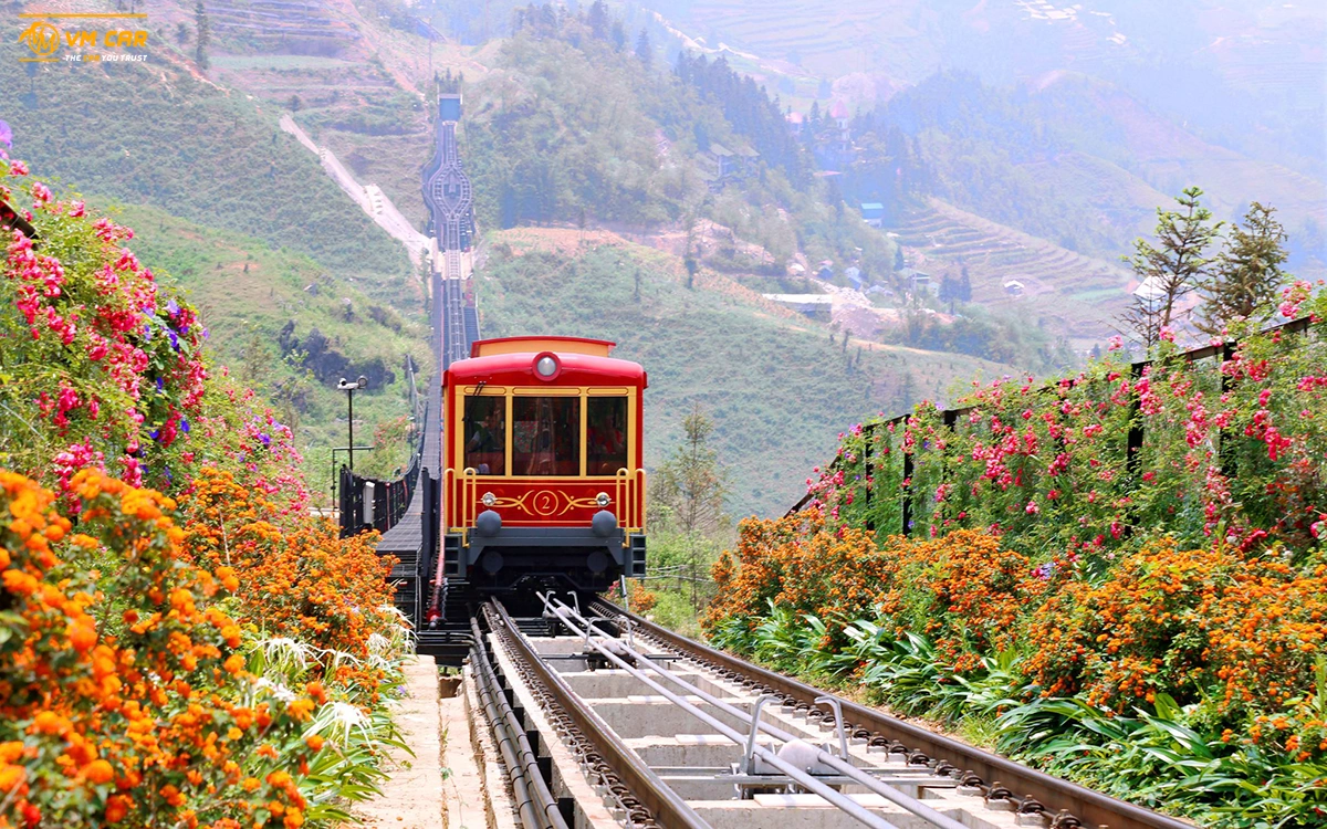 Muong Hoa mountain train in Sapa Vietnam.